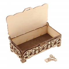 Шкатулка - купюрница темная с белыми резными элементами - Фото 1