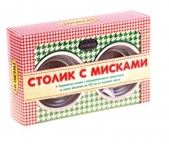 Подставка с двумя мисками «Зеленый классик», 2 х 150 мл - Фото 1