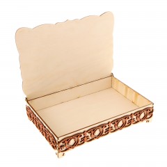 Шкатулка огромная, белая с красными резными элементами - Фото 1