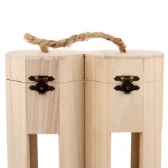 Шкатулка под роспись под 2 бутылки «Двойная с окошком» - Фото 1