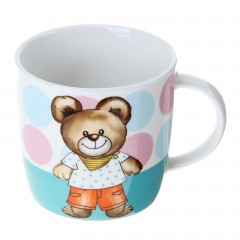 Кружка детская «Мишка. Горох» с игрушкой, 280 мл - Фото 1