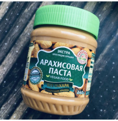 Паста арахисовая без сахара с кусочками - Фото 1