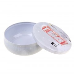 Шкатулка металл круг «Телефонная будка, фонарь, снег» 4 х 11 х 11 см - Фото 3