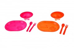 Набор детской посуды (3 предмета), цвета в ассортименте - Фото 1