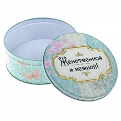 Шкатулка «Женственной и нежной», большой круг - Фото 2