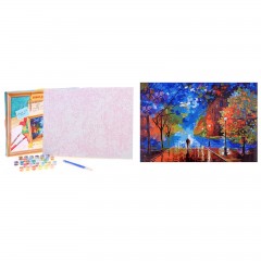 Роспись по холсту «Прогулка по улице» по номерам (50×40 см) - Фото 2