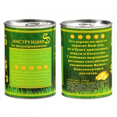 Растущая трава в консервной банке «Денежное дерево», клевер - Фото 2