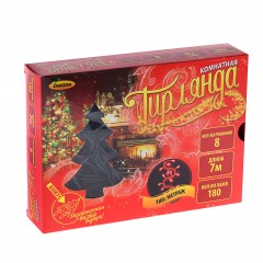 Гирлянда «Метраж» 7 м, 180 ламп, 220V, желтый - Фото 1