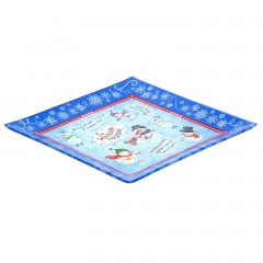 Тарелка квадратная «Снеговики» - Фото 3