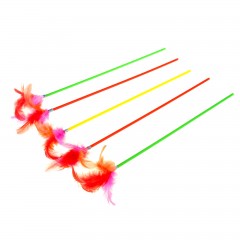 Дразнилка с пером, 39 см, цвет в ассортименте - Фото 1