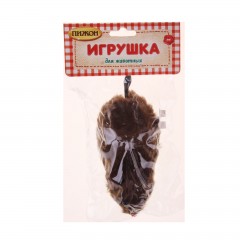 Мышь заводная меховая, 12 см, коричневая - Фото 1