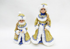 Игрушка новогодняя «Снегурочка в синей с золотом шубе и шапке» - Фото 3