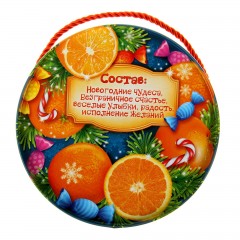 Подарочная банка жестяная-тубус «Мандарины» - Фото 1