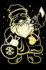 Гравюра малая с эффектом золота «Дед Мороз» - Фото 1