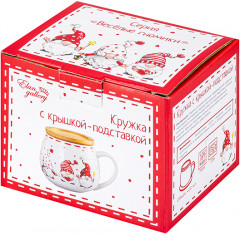 Кружка с подставкой-крышкой «Весёлые гномики» - Фото 4