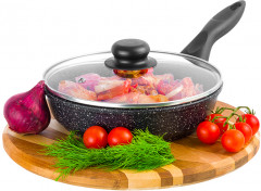 Сковорода глубокая «Черный мрамор» - Фото 1