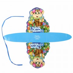 Коробка сборная фигурная «Обезьянка на подарке», (9х3,5x9 см) - Фото 1