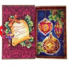 Коробка-книга подарочная «Елочные шарики», (11х5x18 см) - Фото 1