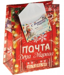 Пакет подарочный «Новогодняя почта» (10х18x23 см) - Фото 1