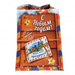 Пакет подарочный под бутылку «Посылка» (9х10,5x36 см) - Фото 2