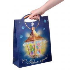 Пакет подарочный «С Новым годом» (26х10x35 см) - Фото 3