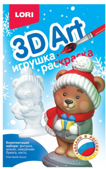 Игрушка-раскраска «Новогодний мишка»