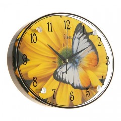 Часы настенные «Цветок с бабочкой» - Фото 1