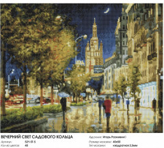 Мозаика алмазная «Вечерний свет Садового кольца» - Фото 2
