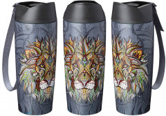 Термокружка с кнопкой-стоппером «Лев» - Фото 1