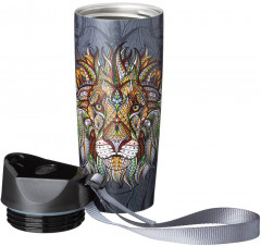 Термокружка с кнопкой-стоппером «Лев» - Фото 3