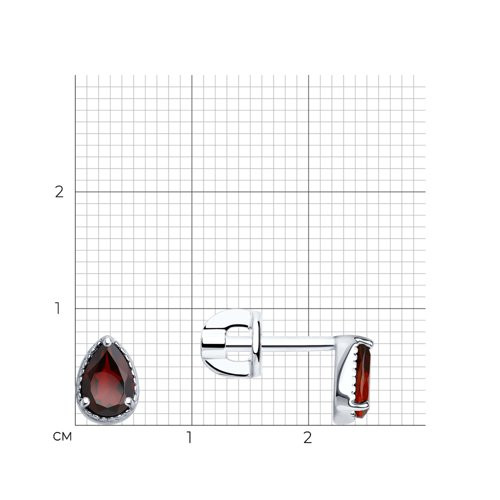 Серьги из серебра с гранатами