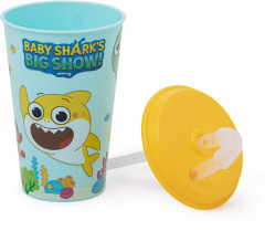 Стакан с крышкой и трубочкой «Baby shark's big show» - Фото 2