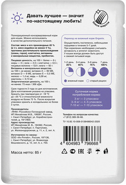 Корм для стерилизованных кошек «Индейка в соусе»