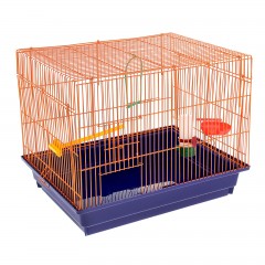 Клетка для птиц большая, прямая крыша (поилка, кормушка, жердочка, качель), 50 х 40 х 35см - Фото 1