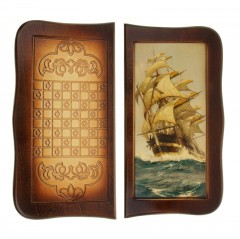 Нарды-шашки резные «Морские» (55х27 см) - Фото 3