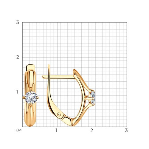 Серьги из серебра с фианитами