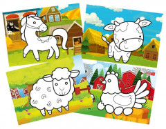 Раскраска пластилином «В деревне» - Фото 1