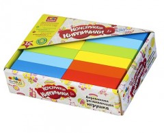 Деревянный окрашенный конструктор «Кирпичики» 12 штук - Фото 1