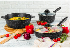 Сковорода глубокая «Черный мрамор» - Фото 4