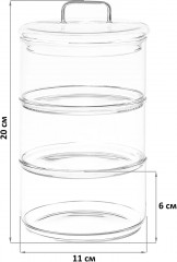 Банка для хранения трехсекционная «Crystal glass» - Фото 7