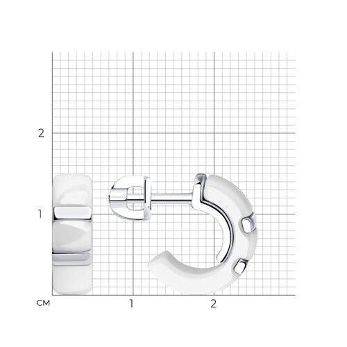 Серьги из серебра с керамическими вставками