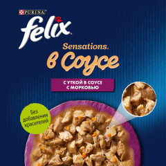 Корм влажный для кошек с уткой в соусе с морковью - Фото 2