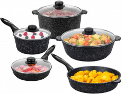 Набор посуды «Черный мрамор» - Фото 1