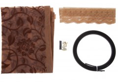 Москитная сетка "Цветочный узор" на магнитной ленте, кофейный - Фото 1