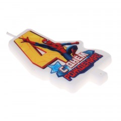 Свеча в торт «С днем рождения!», цифра 4, Человек-Паук - Фото 3