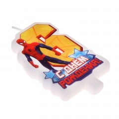 Свеча в торт «С днем рождения!», цифра 6, Человек-Паук - Фото 3