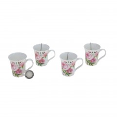 Кружка с ситом 300 мл «Букет цветов», цвет в ассортименте - Фото 2