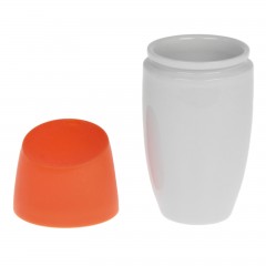 Стакан с крышкой 250 мл «Стиль», двойное дно, оранжевый - Фото 1