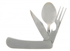 Нож складной туристический 4 в 1, металлик - Фото 1