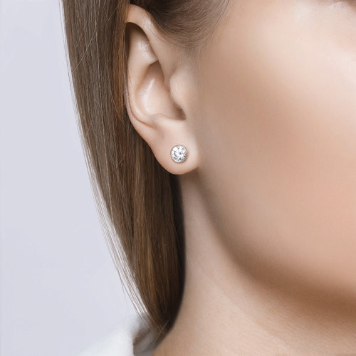 Серьги-пусеты с фианитами